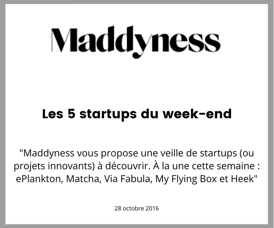 Maddyness parle de My flying box