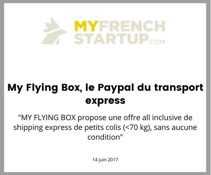 My french start up parle de My Flying box