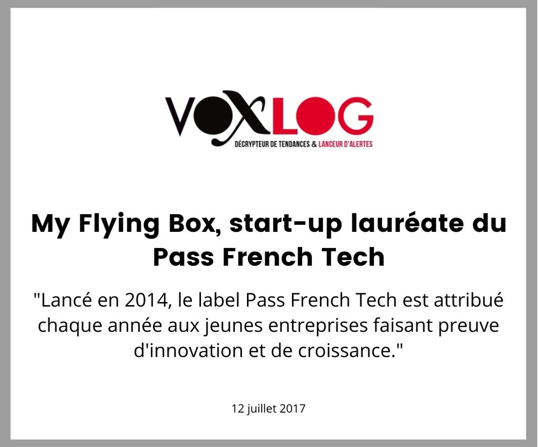 VoxLog evoque le french pass tech de my flying box