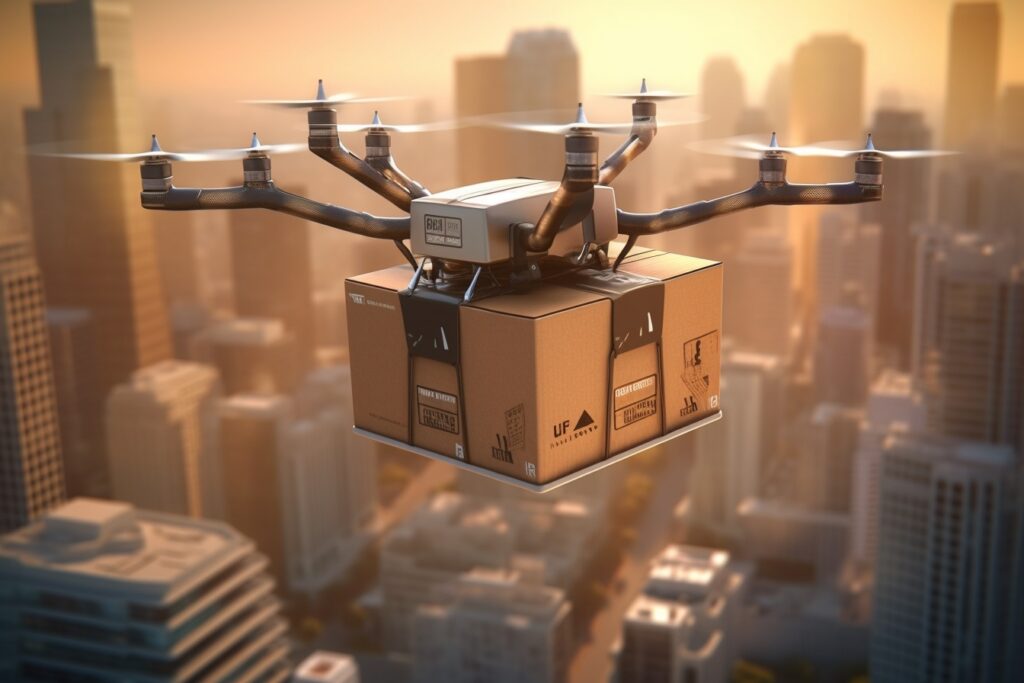 drone aérien de livraison du futur